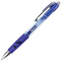 Ручка гелевая автоматическая с грипом BRAUBERG "Officer", синий, узел 0,5 мм, синяя