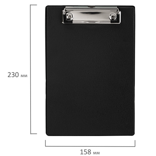 Доска-планшет STAFF, А5, 158х230 мм, с прижимом, картон/ПВХ, черная фото 5