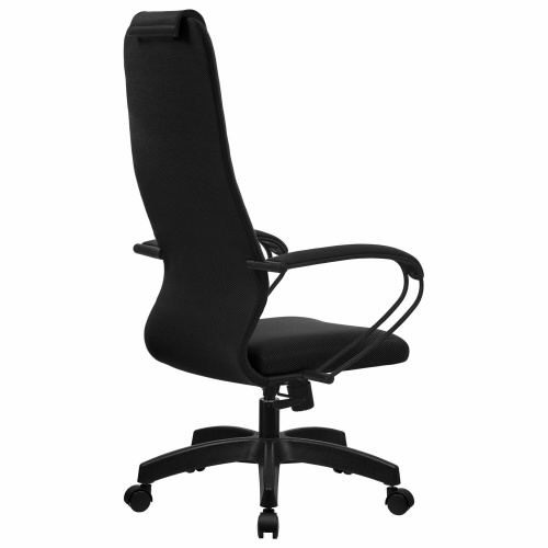 Кресло офисное МЕТТА "SU-B-10" пластик, ткань-сетка, сиденье и спинка мягкие, черное фото 4