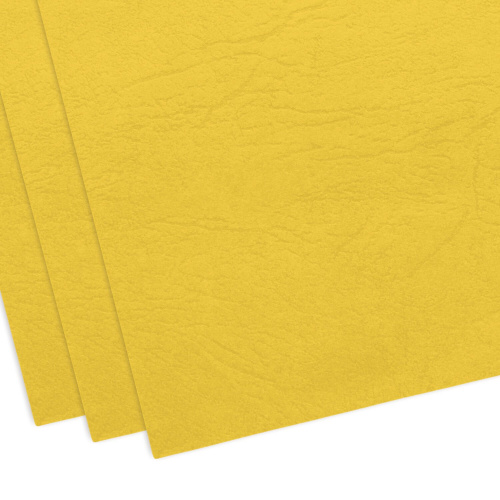 Обложки картонные для переплета BRAUBERG, А4, 100 шт., тиснение под кожу, 230 г/м2, желтые фото 2