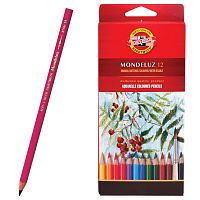 Карандаши цветные акварельные художественные KOH-I-NOOR "Mondeluz", 12 цв., 3,8 мм, заточенные