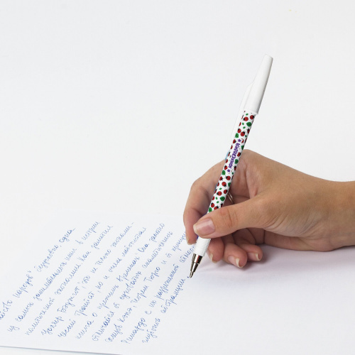 Ручка шариковая ЮНЛАНДИЯ "LADYBIRD", синяя, линия письма 0,35 мм фото 5