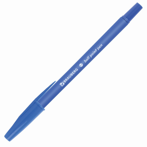 Ручка шариковая BRAUBERG "Capital-X", СИНЯЯ, корпус soft-touch синий, линия письма 0,35 мм, синяя фото 9