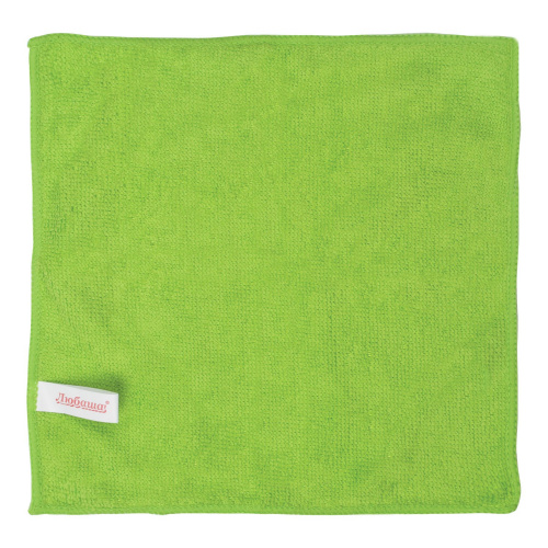Салфетка универсальная ЛЮБАША ЭКОНОМ, микрофибра, 25х25 см, зеленая фото 3