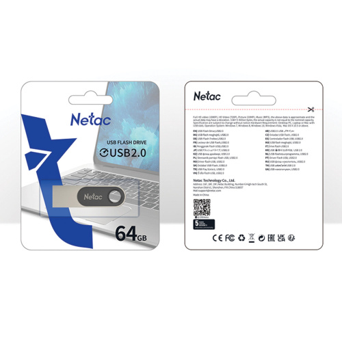 Флеш-диск 64 GB NETAC U278, USB 2.0, металлический корпус, серебристый/черный, NT03U278N-064G-20PN фото 6
