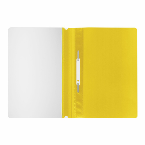 Скоросшиватель пластиковый STAFF, А4, 100/120 мкм, желтый фото 2