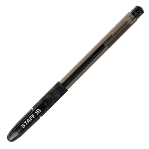 Ручка гелевая с грипом STAFF "Basic", корпус тонированный, линия письма 0,35 мм, черная фото 8