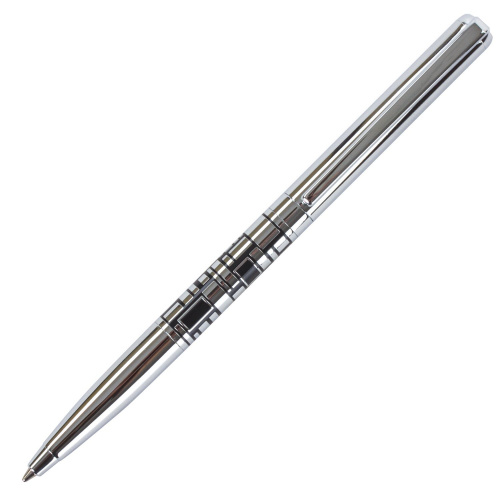 Ручка подарочная шариковая GALANT "Basel", корпус серебристый с черным, синяя фото 9