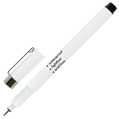 Капиллярные ручки линеры для рисования 3 шт., черные, 0,3/0,4/0,8 мм, BRAUBERG ART DEBUT, 143939. фото 8