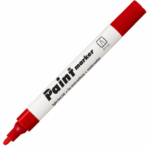Маркер-краска лаковый (paint marker) CENTROPEN, скошенный наконечник 1-5 мм, красный