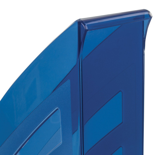 Лоток вертикальный для бумаг BRAUBERG "Office style", 245х90х285 мм, тонированный синий фото 6