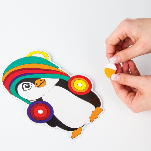 Набор для творчества ЮНЛАНДИЯ "Аппликация из фетра" "Пингвинчик", основа 20х15 см фото 8