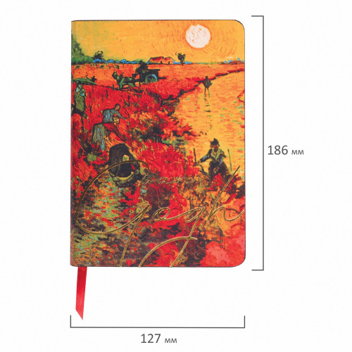 Ежедневник недатированный B6 (127х186 мм), BRAUBERG VISTA, под кожу, гибкий, 136 л., "Van Gogh" фото 9