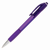 Ручка шариковая автоматическая BRAUBERG SUPER, корпус фиолетовый, линия письма 0,35 мм, синяя