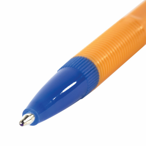 Ручка шариковая STAFF "Basic Orange BP-03", корпус оранжевый, линия письма 0,5 мм, синяя фото 5