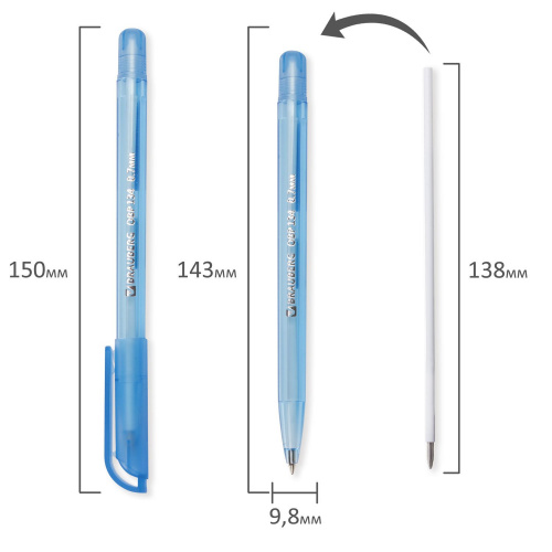 Ручка шариковая масляная BRAUBERG "Olive Pen Tone", корпус тонированный, линия 0,35 мм, синяя фото 7