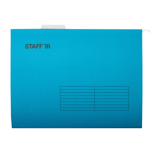 Подвесные папки STAFF, А4 (350х240мм), до 80 л., 10 шт., синие, картон фото 6