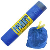 Мешки для мусора КОНЦЕПЦИЯ БЫТА "Гранит", 60 л, синие, в рулоне 20 шт., 15 мкм, 60х70 см, прочные