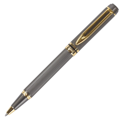 Ручка подарочная шариковая GALANT "Dark Chrome", корпус матовый хром, золотистые детали, синяя фото 2