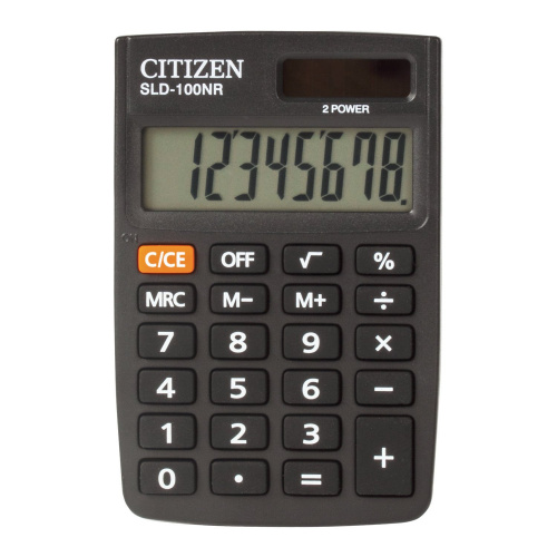 Калькулятор карманный CITIZEN SLD-100NR, 90х60 мм, 8 разрядов, двойное питание