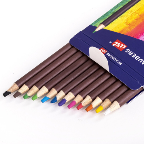 Карандаши художественные цветные пастельные BRAUBERG ART CLASSIC, 12 цветов, грифель 4 мм фото 9
