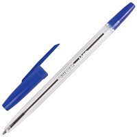 Ручка шариковая BRAUBERG "Line", корпус прозрачный, узел 1 мм, линия письма 0,5 мм, синяя