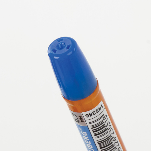 Ручка шариковая масляная с грипом BRAUBERG Model-XL ORANGE, линия 0,35 мм, синяя фото 7