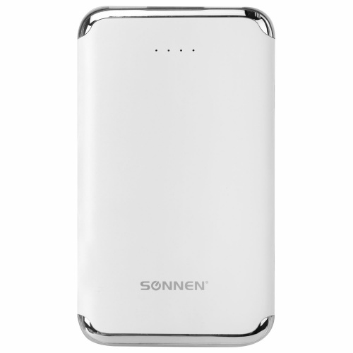 Аккумулятор внешний SONNEN, 2 USB, 6000 mAh, литий-полимерный, белый фото 9