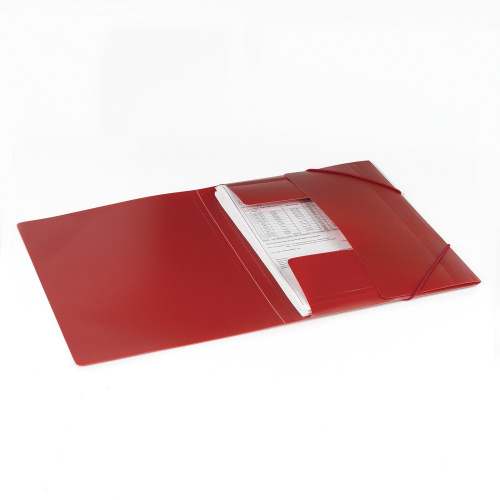 Папка на резинках BRAUBERG, стандарт, до 300 листов, 0,5 мм, красная фото 5