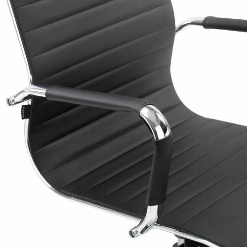 Кресло офисное BRABIX "Energy EX-509", экокожа, хром, черное фото 4