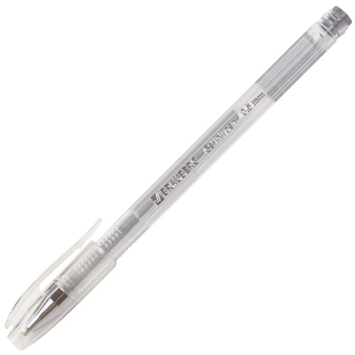 Ручка гелевая BRAUBERG "Jet", корпус прозрачный, узел 0,5 мм, линия письма 0,35 мм, серебристая фото 9
