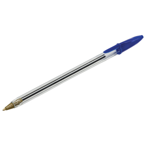 Ручки шариковые STAFF "Basic Budget BP-05", 8 штук, узел 1 мм, линия письма 0,5 мм, синие фото 3