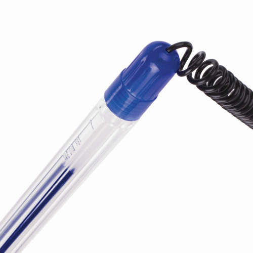 Ручка шариковая настольная BRAUBERG "Counter Pen", пружинка, корпус синий, 0,5 мм, синяя фото 4