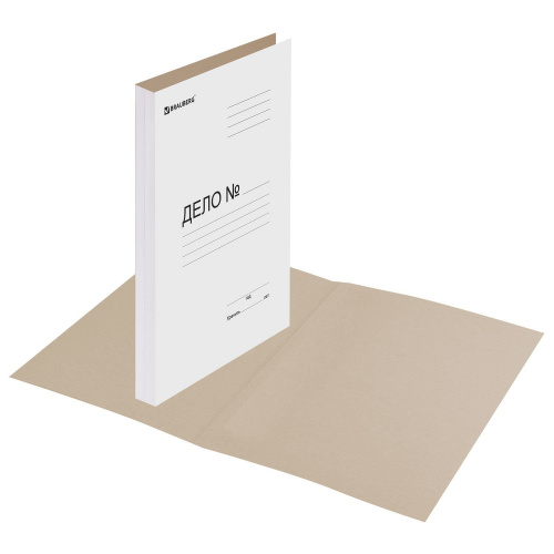 Папка без скоросшивателя BRAUBERG "Дело", картон мелованный, плотность 440 г/м2, до 200 л. фото 6