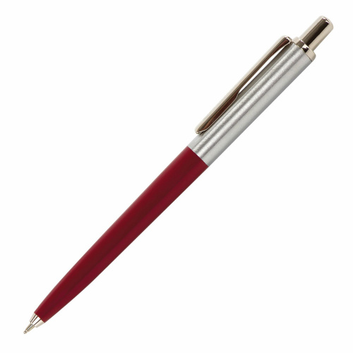 Ручка подарочная шариковая BRAUBERG Soprano, корпус серебристый с бордовым, 0,5 мм, синяя фото 2