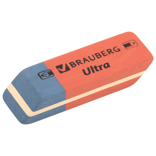 Ластики BRAUBERG "Ultra", 6 шт., 41х14х8 мм, красно-синие, натуральный каучук фото 3