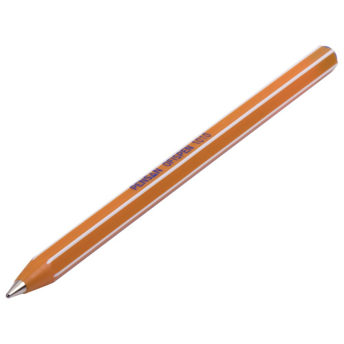 Ручка шариковая масляная PENSAN Officepen 1010, СИНЯЯ, корпус оранжевый, 1 мм, линия 0,8 мм фото 2