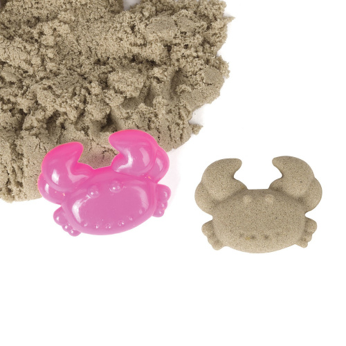 Песок для лепки кинетический, ЮНЛАНДИЯ, 500 г, 2 формочки, ведерко, песочный фото 7