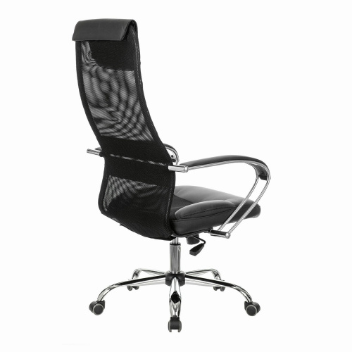 Кресло офисное BRABIX PREMIUM "Stalker EX-608 CH", хром, ткань-сетка/кожзам, черное фото 8