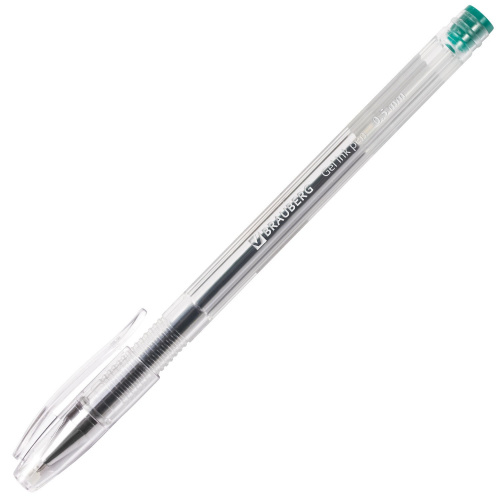 Ручка гелевая BRAUBERG "Jet", корпус прозрачный, узел 0,5 мм, линия письма 0,35 мм, зеленая фото 7