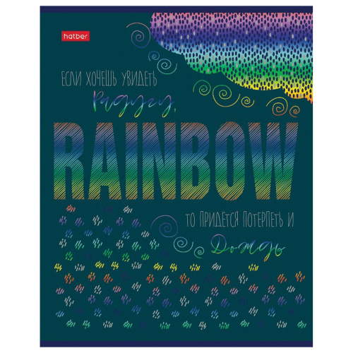 Тетрадь HATBER Rainbow, А5 48л., скоба, клетка, металлизированный картон фото 3