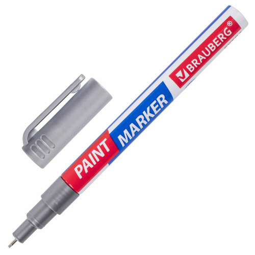 Маркер-краска лаковый BRAUBERG EXTRA (paint marker), 1 мм, серебряный