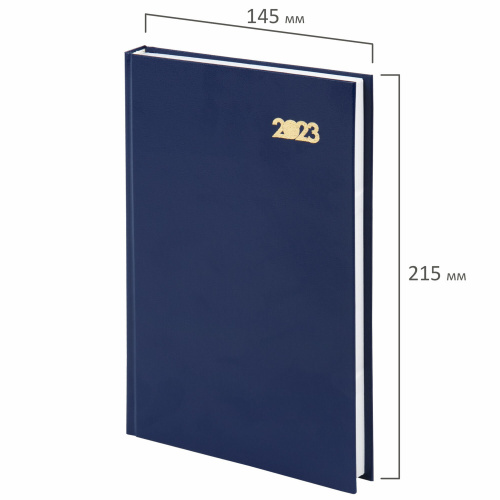 Ежедневник датированный на 2023 STAFF, 145х215 мм, А5, обложка бумвинил, синий фото 5