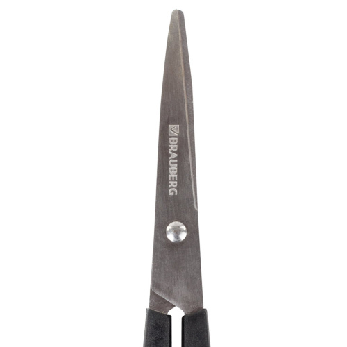 Ножницы BRAUBERG "Standard", 160 мм, черные, классической формы, 2-х сторонняя заточка фото 4