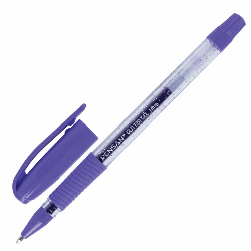 Ручка гелевая PENSAN "Glitter Gel", чернила с блестками, линия письма 0,5 мм, дисплей, черная фото 7