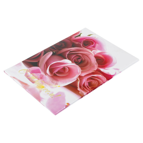 Папка адресная ламинированная STAFF "С ЮБИЛЕЕМ!", А4, розы, индивидуальная упаковка фото 6