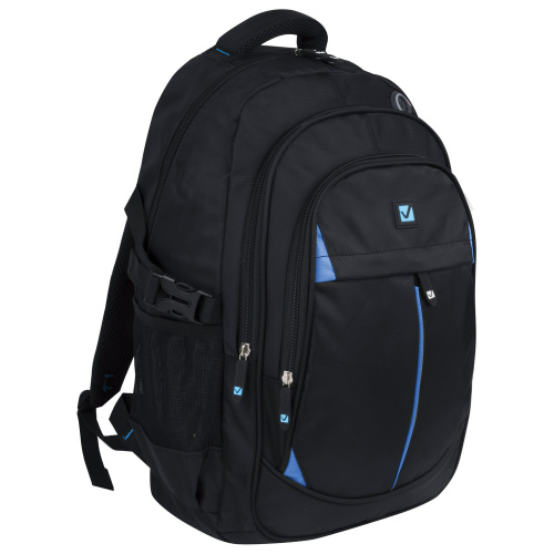 Рюкзак BRAUBERG TITANIUM для старшеклассников/студентов/молодежи, 45х28х18 см, синие вставки фото 6