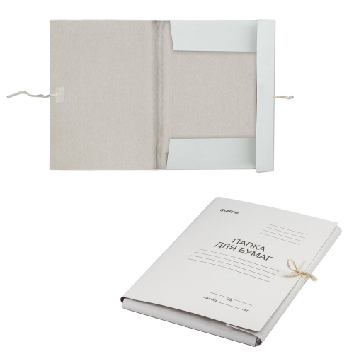 Папка для бумаг с завязками картонная STAFF, плотность 310 г/м2, до 200 листов фото 4