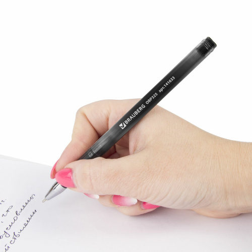 Ручка шариковая масляная BRAUBERG "Profi-Oil", корпус с печатью, линия письма 0,35 мм, черная фото 4