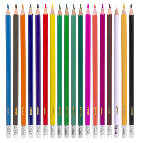Карандаши цветные стираемые с резинкой ПИФАГОР "МАГИЯ", 18 цветов, пластиковые фото 2